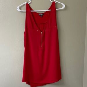 Express Vibrant Red Tank with Front Zipper